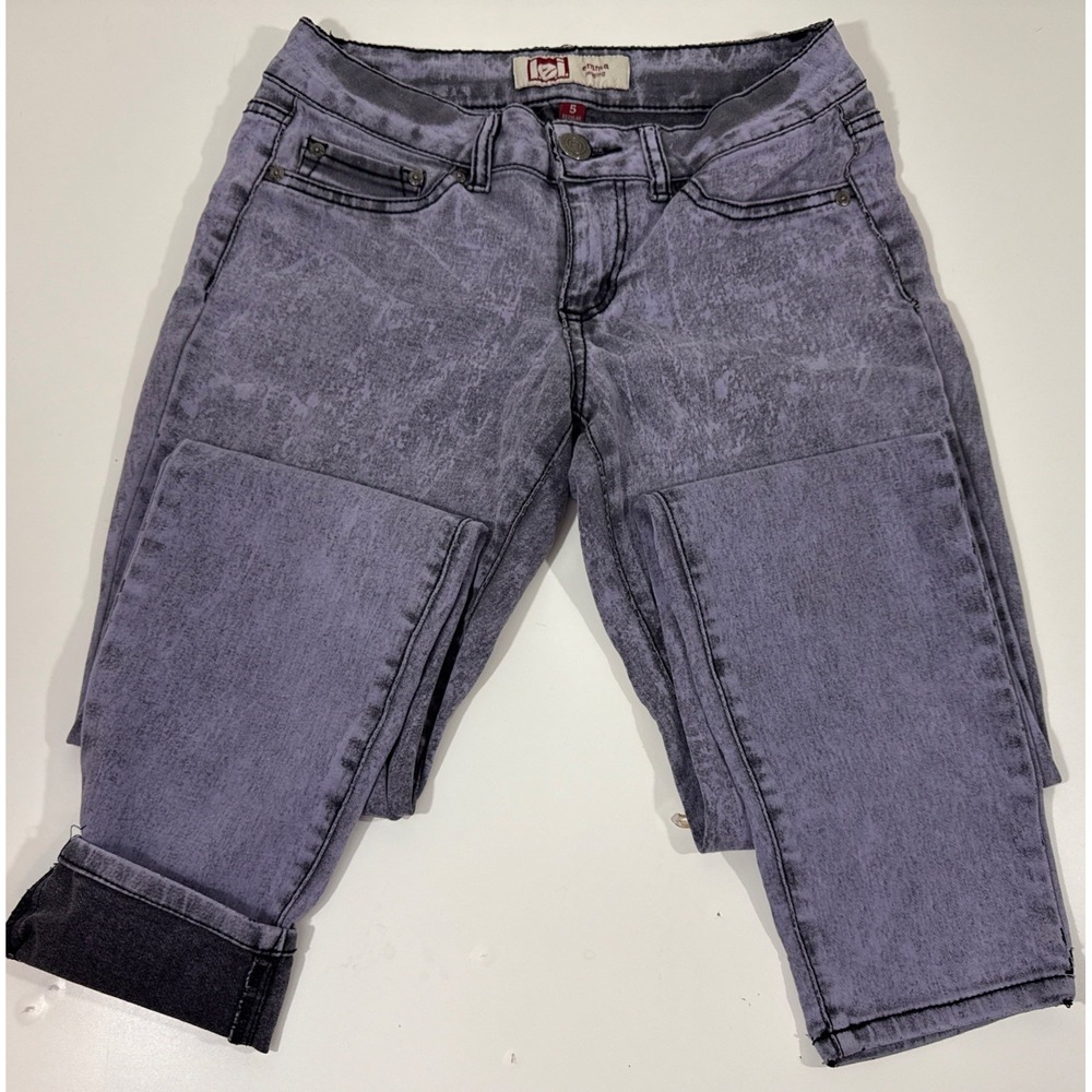 l.e.i. Emma Jegging Jeans (SZ 5) Purple Black Denim. GRUNGE 🔥 VINTAGE HTF RARE